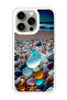 Protective Case Cover For APPLE IPHONE 15 Pro Glow Stones 2 (White Bumper)