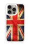 Protective Case Cover For APPLE IPHONE 15 Pro Max GB Flag (White Bumper)