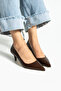 Clara Women's Dark Brown Pointed Toe Thin Heeled Classic Shoes - 2