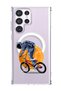 Case for Samsung Galaxy S23 Ultra Compatible with MagSafe, Shockproof Cover Astronaut riding Bike