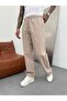 Beige linen baggy trousers - 3