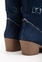 Women's Blue Denim Western Cowboy Boots - 6