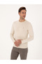 Beige Slim Fit Crew Neck Basic Knitwear Sweater 50314192-Vr011