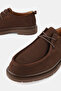 Men's Brown Nubuck Khaki Natural Leather Lace up Shoes - 4