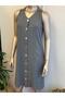 Women's Stylish Linen Dress with Front Buttons - 2