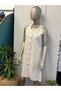 Women's Stylish Linen Dress with Front Buttons