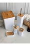 Braga Bathroom Set White Silver 5 Pieces - 2