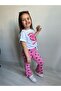 Printed T-Shirt with Tie Knot and Spanish Leg Leggins Set - 3