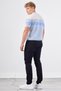 Men's Slim Fit Polo Neck Blue Knitwear T-Shirt - 5
