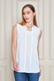 Women's Round Neck Sleeveless Blouse with Metal Accessories - Multiple Color Options - 5