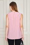 Women's Round Neck Sleeveless Blouse with Metal Accessories - Multiple Color Options - 7