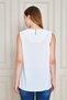 Women's Round Neck Sleeveless Blouse with Metal Accessories - Multiple Color Options - 6