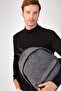 Black Half Fisherman 100% Cotton Solid Color Slim Fit Men's Knitwear - 3