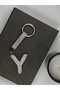 Zircon Stone Charmed Letter Keychain - 2