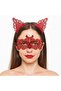 Fire Red Lace Crown and Mask Set No 10