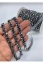 إكسسوار شريط مطرز بالخرز الكريستالي الفضي