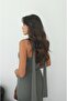 Khaki Kerri Slim Strap Shawl Dress - 3