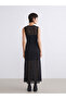 Lcw Vision Black Crew Neck Dress of Lace - 4