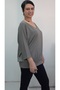 Çağla Green V-Neck Bat Three-Quarter Sleeve Combed Viscose T-Shirt - 8