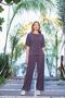 Women's Short Sleeve Crew Neck Bottom Top Suit 25081 - 2