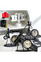 Metal Musician Man Roman Numeral Desktop Clock Decorative Figurine Home Room Workplace Office Gift Accessory