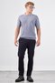 Men's Slim Fit Polo Neck Gray Knitwear T-Shirt - 5