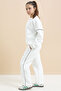 White Sequin Embroidered Hooded Girl's 2-Piece Tracksuit Set 21425 - 5