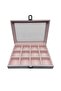 Multi-Compartment Jewelry Box with Glass Lid - Dusty Pink