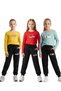 3-Piece Crew Neck Printed Detail Girl's Suprem Bottom-Top Set