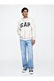 Men's White Logo Relaxed Fleece Zippered Sweatshirt - 4