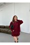 Dgn's Crocheted Mini Skirt with Crocheted Sweater with Crocheted Necklace Women's Top and Bottom Knitwear Set - 3