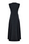 Crew Neck Knitwear Garnished Asymmetric Cut Slim Fit Midi Dress - 7