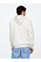 Men's White Logo Relaxed Fleece Zippered Sweatshirt - 5
