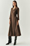 Plaid Waist Belt Detailed Wrapped Slim Fit Midi Dress - 2