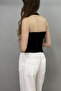 Women's Wide Strap Black Blouse - 4