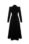 Front Zipper Belted Long Sleeve Slim Fit Midi Dress - 7