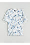 Vizyon New Season White Crew Neck Printed Combed Cotton Men's T-Shirt - 5