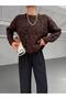 Dgn's Leopard Patterned Cycling Collar Women's Long Knitwear Sweater - 2