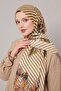 Cream Pine Pattern Cotton Shawl