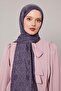 Denim Blue Geometric Pattern Grazia Shawl - 3