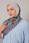Blue Pine Pattern Cotton Shawl - 3