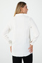 White Striped Moroccan Fabric Women's Shirt – Long Sleeve Comfortable Fit - 6