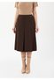 Knee Length A-Line Wide Pleated Woven Skirt - 4