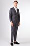 Men's Slim Fit Pointed Collar Gray Suit - 2
