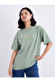 Women Green Embroidered Oversized T-Shirt - 3