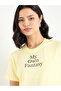 Women Yellow Slogan Print T-Shirt - 4