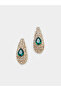 Embellished Green Stone Earrings