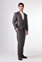 Men's Regular Fit Mono Collar Gray Suit - 2