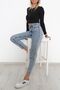 Women's Gasketed Mom Jeans Jeans Light Blue1 - 5