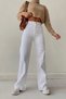 Women's White Jeans Wide Leg High Waist Palazzo Jean Denim Pants